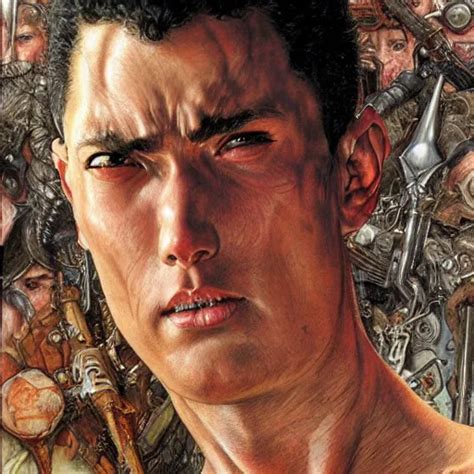 Guts From Berserk Closeup Portrait Art By Norman Stable Diffusion