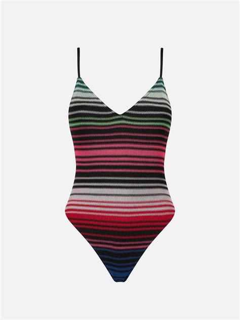 Woman One Piece Swimsuit With Stripes Mc2 Saint Barth