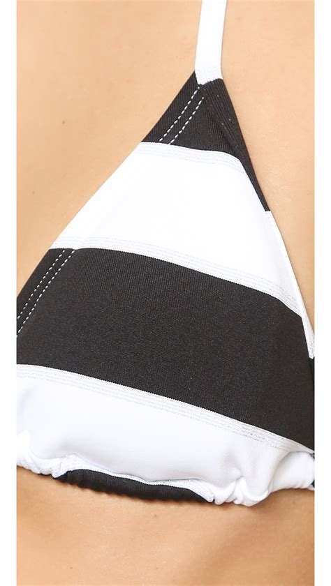 Pilyq Cabana Stripe Bikini Top Black White Stripe In White Lyst