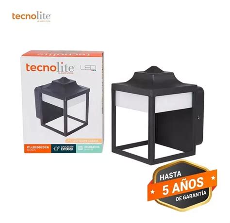 Tecnolite Lampara Muro Led Exterior Ftl Led N Negro W Luz Suave