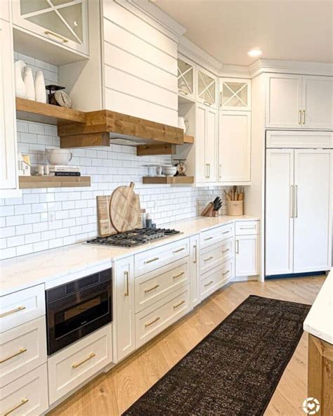 White Cabinet Kitchen With Wood Accents Soul Lane