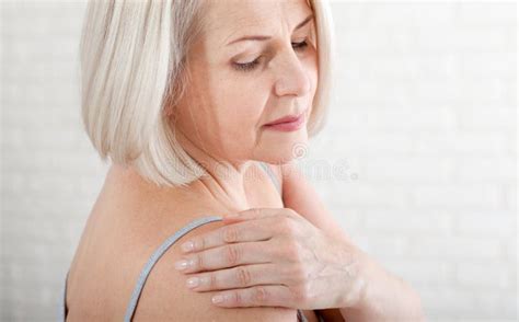 Woman With Pain In Shoulder Pain In The Human Body Health Care Concept