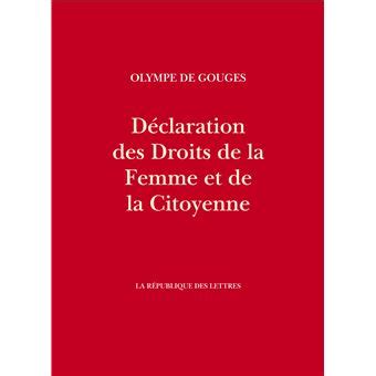 D Claration Des Droits De La Femme Et De La Citoyenne Broch Olympe