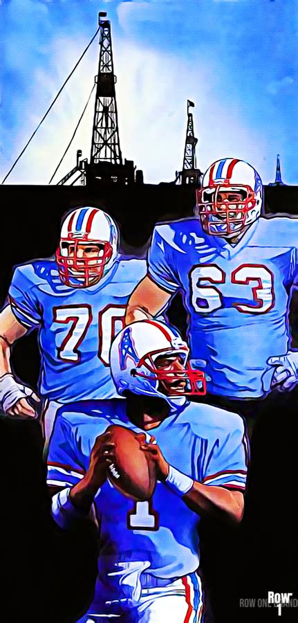 Retro Houston Oilers Football Oilfield Art - Row One Brand