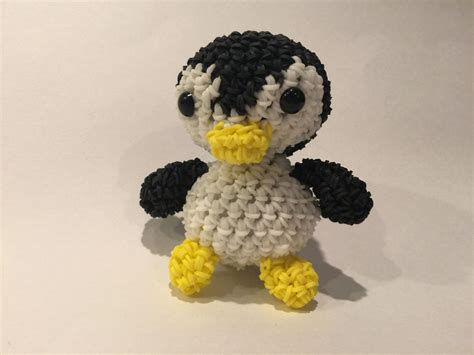 Penguin Rubber Band Figure Rainbow Loom Loomigurumi Rainbow Loom