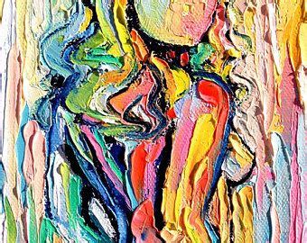 Contemporary Abstract Female Nude Figure Colorful Art By Aja Femme 103