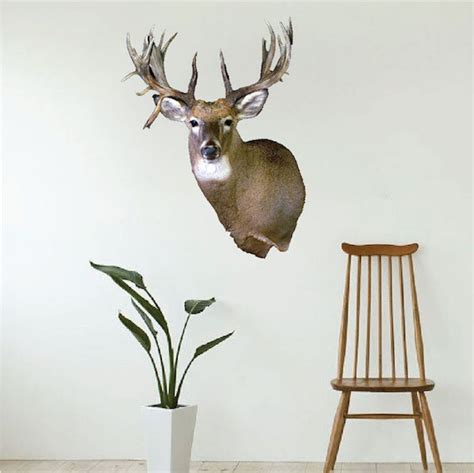 Deer Head Wall Mural Decal - Animal Wall Decal Murals - Primedecals