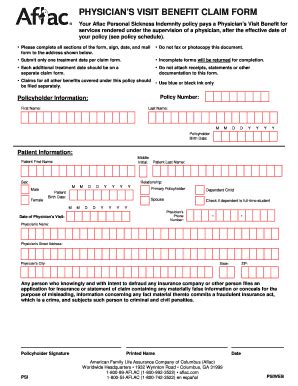 Aflac Printable Claim Forms Fill And Sign Printable Template Online