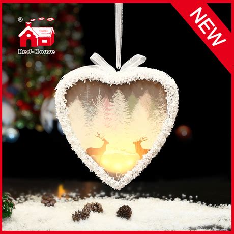 Factory Price White Heart Shape Hanging Glass Ornaments From China