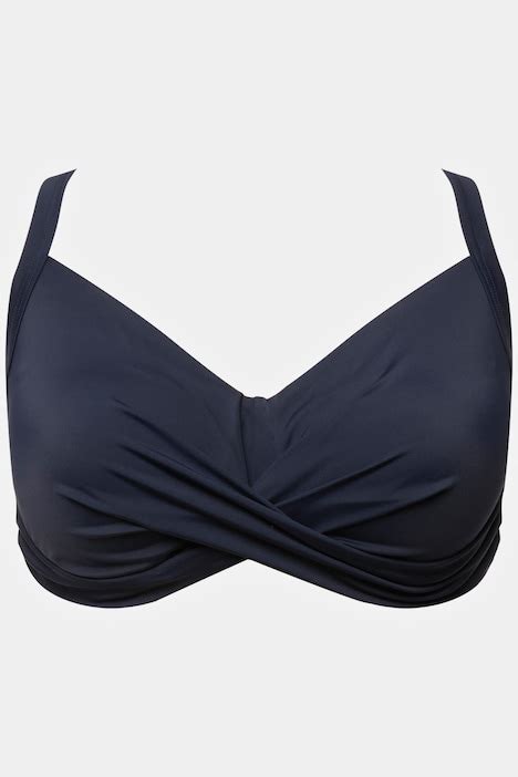 Bikini Top Drapierung Softcups Träger verstellbar marine Ulla Popken