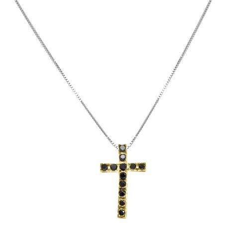 Collana In Oro Bianco E Giallo Con Diamanti Neri Ct Alfieri