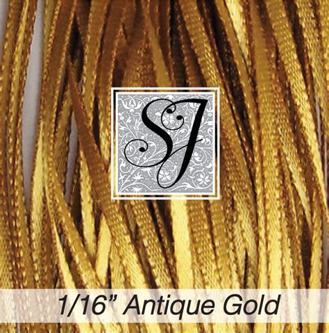 1/16″ Antique Gold Satin Ribbon | SJ Designs