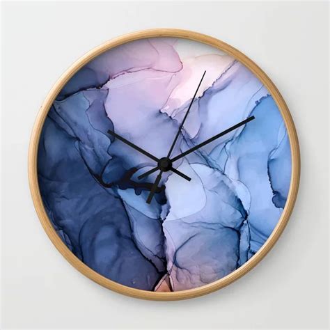 Captivating 1 Alcohol Ink Painting Wall Clock By Elizabethschulz Society6 Diy Clock Wall