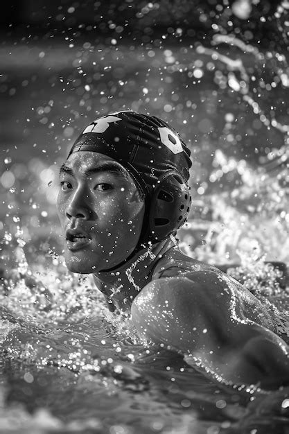 Retrato En Blanco Y Negro De Un Atleta Que Participa En Los Deportes