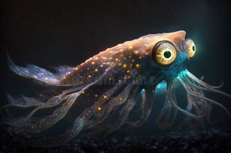 Rare Creepy Deep Sea Creatures with Generative AI Stock Illustration - Illustration of life ...