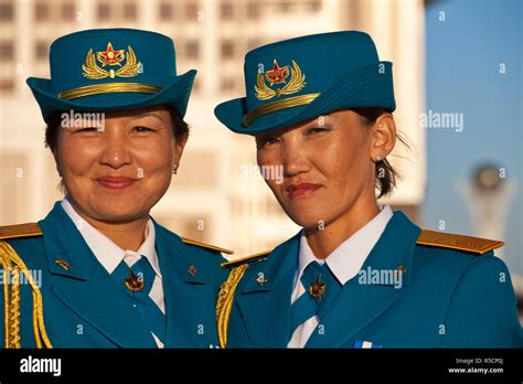 Kazakhstan Astana 2 Women Secuity Officials Stock Photo Alamy