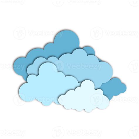 Blau Papier Schnitt Aus Wolke Symbole Zeichen Wetter Symbole Papier