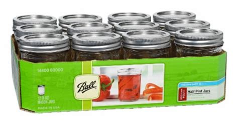 Ball® Regular Mouth Glass Half Pint Mason Jars 12 Ct 8 Oz Kroger