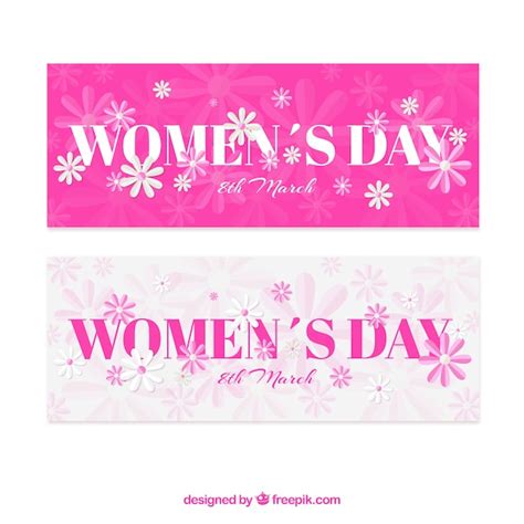 Free Vector Women S Day Banners With Flowers