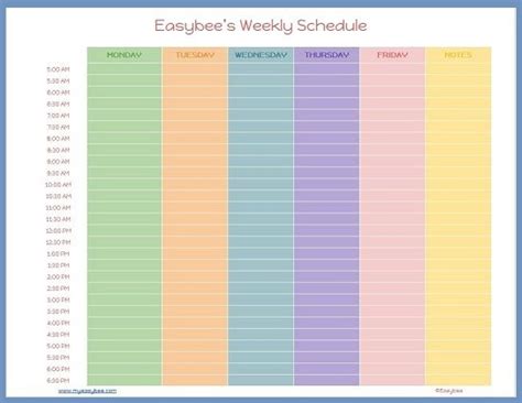 Work Schedule Template Google Docs Printable Schedule Template