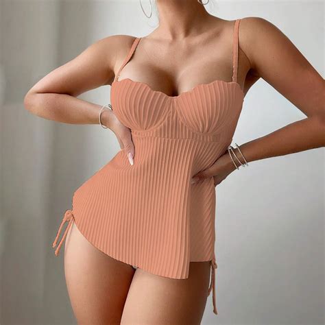 Boomilk Women Bikini Sets With Cover Up Women S Solid Color Sexy Split