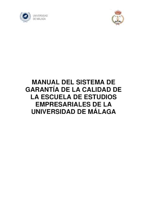 Pdf Manual Del Sistema De GarantÍa De La Calidad El Documento