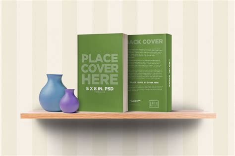 Free Front Back Paperback Book On Shelf Mockup PSD Good Mockups