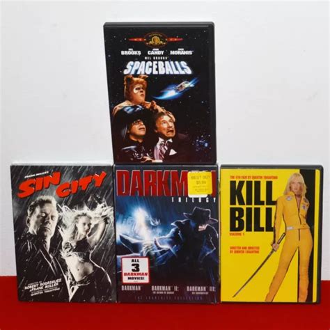 Dvd Movie Bundle Darkman 1 2 And 3 Trilogy Sin City Spaceballs Killbill