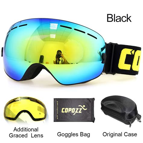 Copozz Brand Ski Goggles 2 Layer Lens Anti Fog Uv400 Day And Night