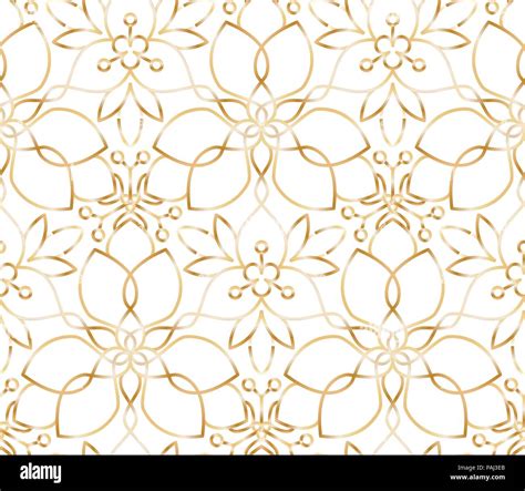 Perfecta de patrón de flores doradas sobre fondo blanco Imagen Vector