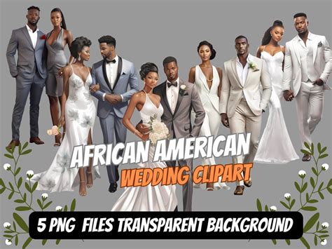 African American Couple Wedding Clipart ,bride&groom Clipart,wedding ...