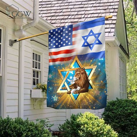 American Israel Israeli Flag, Lion Of Judah American Israeli Flag sold ...