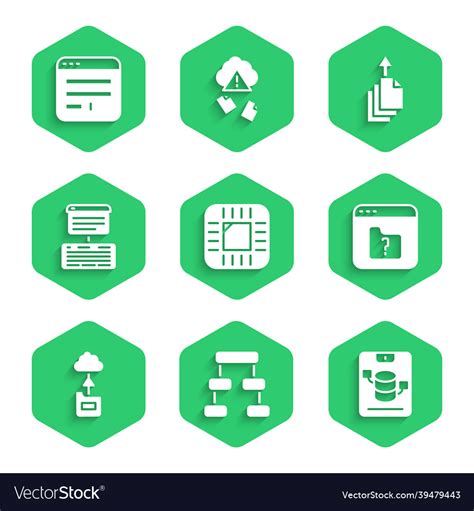 Set Processor With Cpu Hierarchy Organogram Chart Vector Image Hot Hot Sex Picture