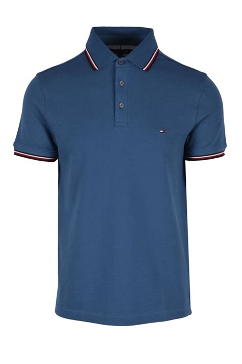 Tommy Hilfiger 1985 Rwb Tipped Slim Fit Polo Blue Coast Clothing From