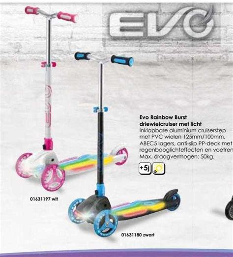 Evo Rainbow Burst Driewielcruiser Met Licht Aanbieding Bij Toychamp