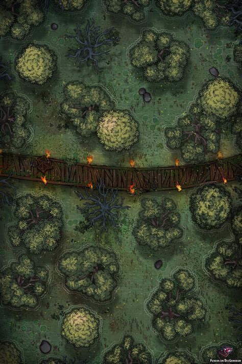 Swamp Bridge Path Battle Map 22x33 R Battlemaps