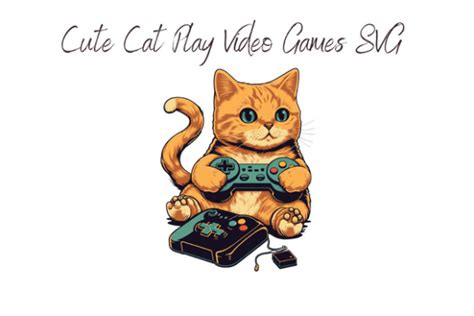 Cute Cat Play Video Games | Gaming Cat Graphic by Digital Xpress · Creative Fabrica