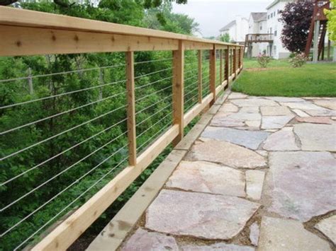 Tension Cable Fence Retaining Wall Fence Backyard Fence Design