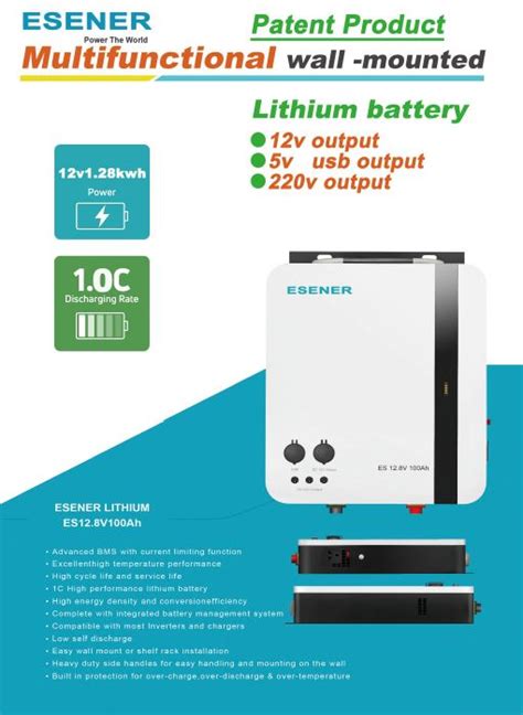 Esener Kwh V Ah Wall Mount Lithium Battery High