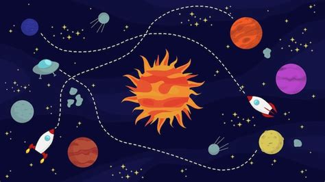 Premium Vector | Space background with sun