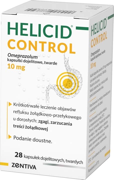 Helicid Control 10mg 28 kapsułek dojelitowych na zgagę cena opinie