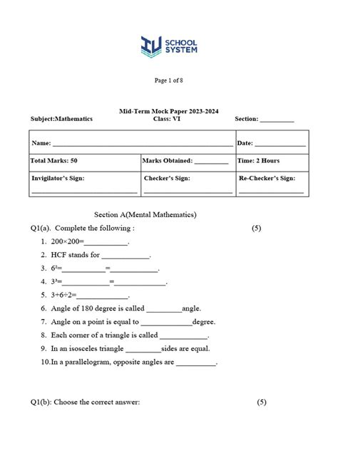 Mock Paper Pdf Euclidean Plane Geometry Classical Geometry