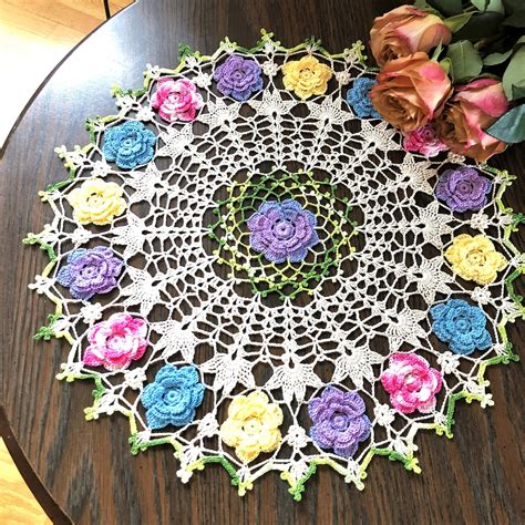 Crochet Doily Made To Order Crochet Flower Doily Home Etsy