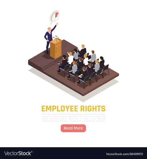 Employees Rights Rights Isometric Composition Vector Image