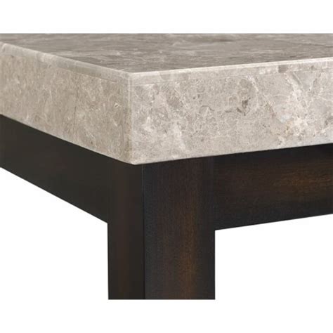 Bowery Hill Rectangular Marble Top Coffee Table In Rich Espresso