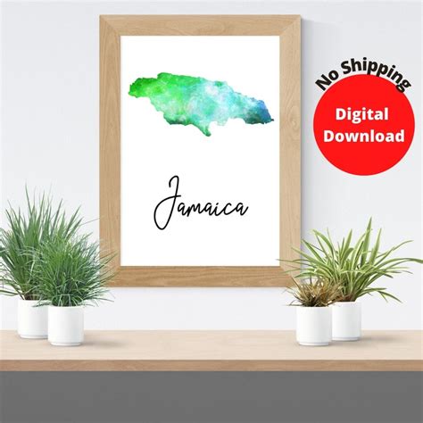 Printable Map Of Jamaicajamaica Printable Wall Artjamaica Map Poster