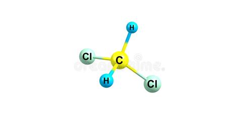 Estructura Molecular Del Diclorometano Aislada En Blanco Stock De