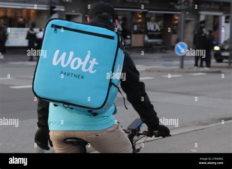 Copenhagen Denmark November Wolt Partner Food Delivery