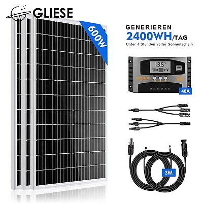 600W Solaranlage Komplettpaket Mono Solarmodul Solar Set Inselanlage