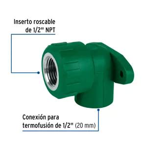 46036 CV 581 TRUPER Codo Oreja 90 PPR 1 2 Hembra Con Inserto